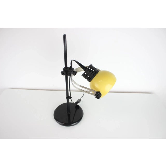 Made in Czechoslovakia. Made of Lacquered metal, Chrome, Plastic. Adjustable shade 1x60W,E27 or E26 bulb. US adapter...