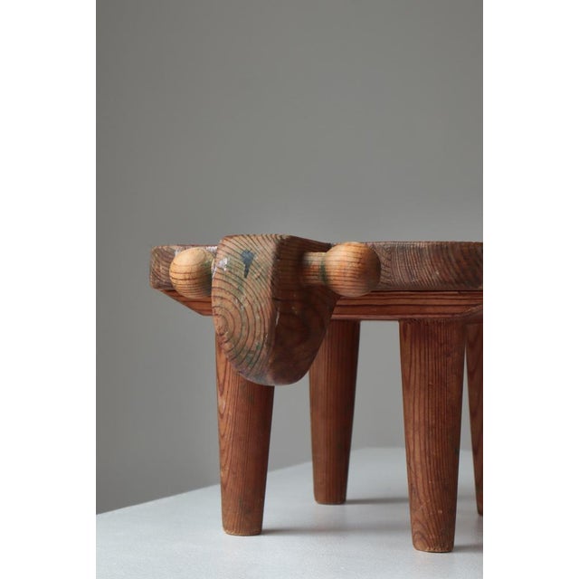Prototype Stool in Pine Wood from Erik Höglund, Sweden, 1950s For Sale - Image 11 of 16