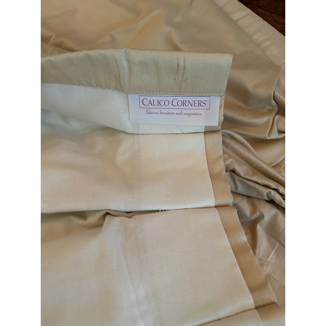2000 - 2009 2002 Color Block Calico Corners Custom Fabric Silk Blend Fully Lined Drapery Panels - Set of 2 For Sale - Image 5 of 8