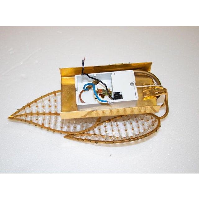 Gold German Wall Sconces in Crystal & Gilt Brass from Palwa, 1960s, Set of 2 For Sale - Image 8 of 9