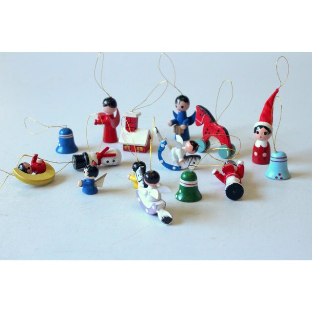 Traditional Handmade Wooden German Christmas Ornaments - Set of 15 - Vintage From the 70 For Sale - Image 6 of 6