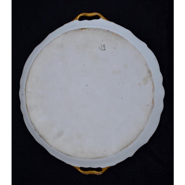 Antique Jean Pouyat Limoges Hand Painted Violet Porcelain Cake Tray Plate JPL For Sale - Image 12 of 14