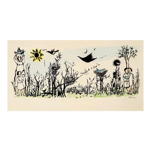 1973 Frank Kleinholz Homage to Life Serigraph With Hand Coloring