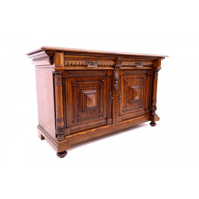 Antique Chest of Drawers in Oak, 1880 For Sale - Image 3 of 12