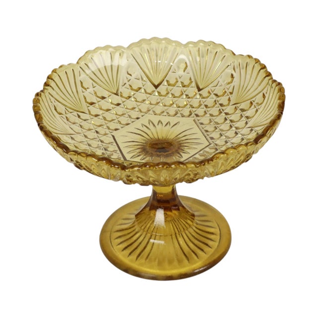 Art Deco Amber Glass Fruit Bowl For Sale - Image 4 of 14