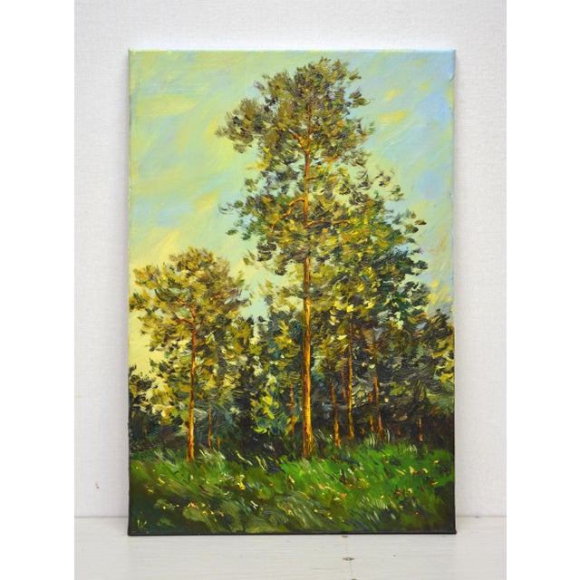 In this oil painting, I captured the gentle dance of sunlight through pine branches, blending impressionism with realism....