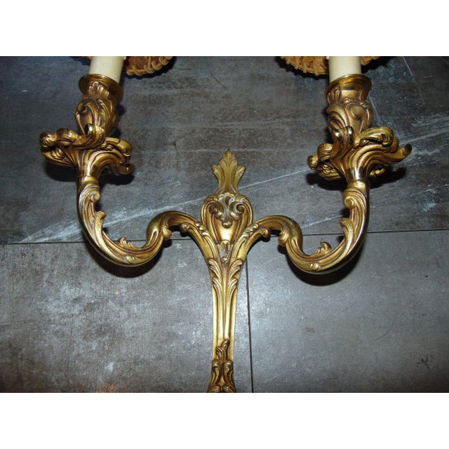 Mid-Century Art Deco Brass Sconce For Sale - Image 4 of 11