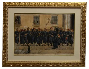 Bersaglieri in Rome, 1871, Watercolor