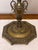 Antique French Neoclassical Tall Columnar Gilt Iron Two Light Table Lamp For Sale - Image 9 of 17