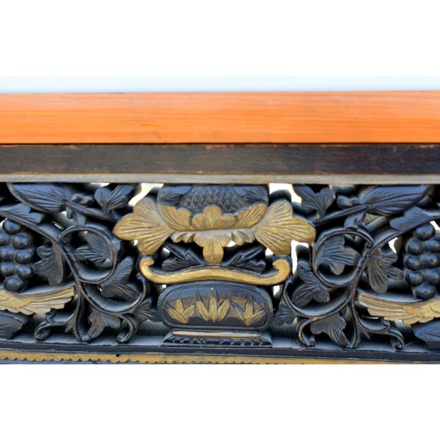 Chinese Mirror With Antique Carving Grapevine Wealth For Sale - Image 14 of 14