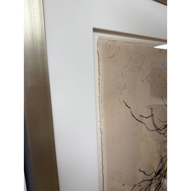 Paper Framed Abstract Aquatint Etching, Artist Yannick Ballif For Sale - Image 7 of 9