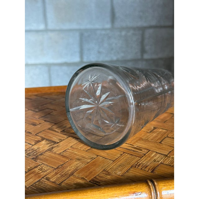 1950s Sweden Hand-Blown Glass Decanter or Vase With Etched Star and Circle Motifs For Sale - Image 9 of 9