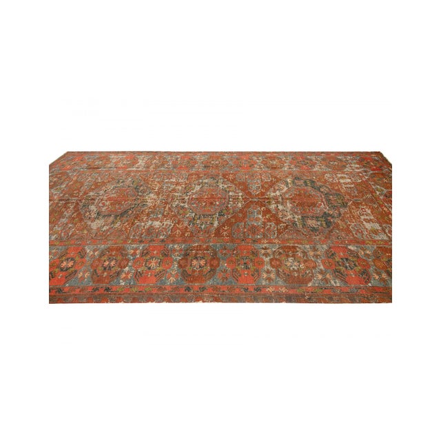 Antique Worn Decorative Sumaq Kilim Rug - 7`1" X 12`0" For Sale - Image 4 of 6