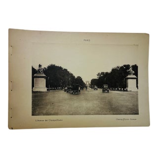 1933 Champs-Elysees Avenue Paris Print For Sale