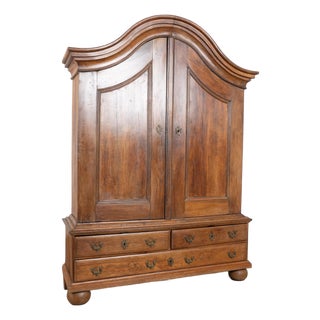 Late 18th Century Swedish Tall Oak Rococo Cabinet For Sale