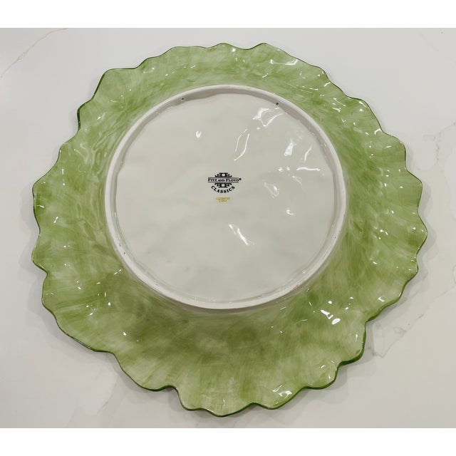 Farmhouse Cabbageware Platter - Vintage Fitz and Floyd Cabbage Leaf Serveware For Sale - Image 3 of 6