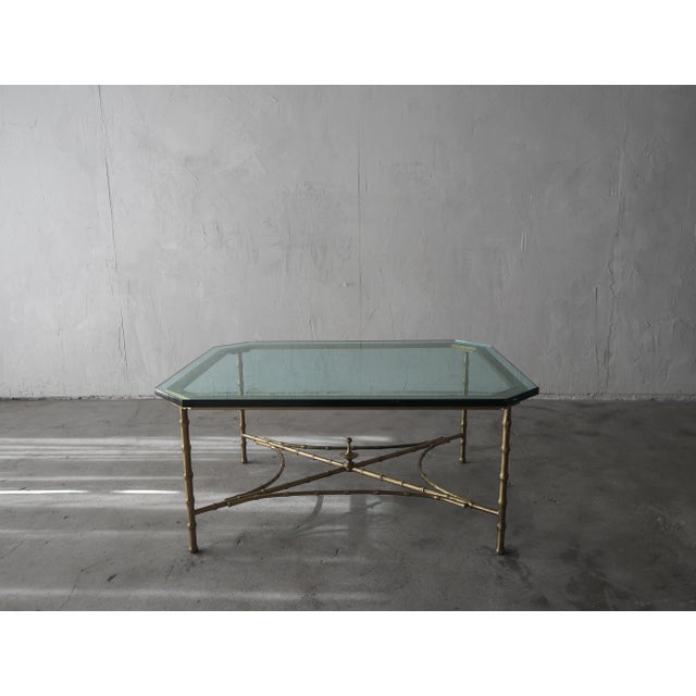 Maison Baguès Maison Bagues Faux Bamboo Coffee Table For Sale - Image 4 of 8