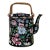 Vintage 1000 Flowers Chinese Famille Noire Black Porcelain Tea Pot, Jingdezhen (Millefleurs) For Sale