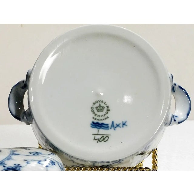 Mid-Century Modern Vintage Royal Copenhagen, Blue Fluted Plain- Lidded Sugar Bowl For Sale - Image 3 of 4
