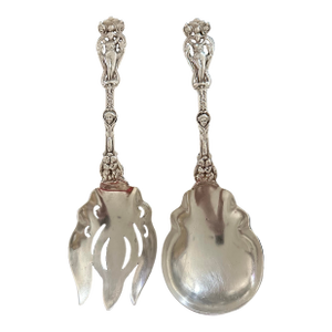 Early 20th Century Hunt & Roskel Ltd. Sterling Serving Fork & Spoon