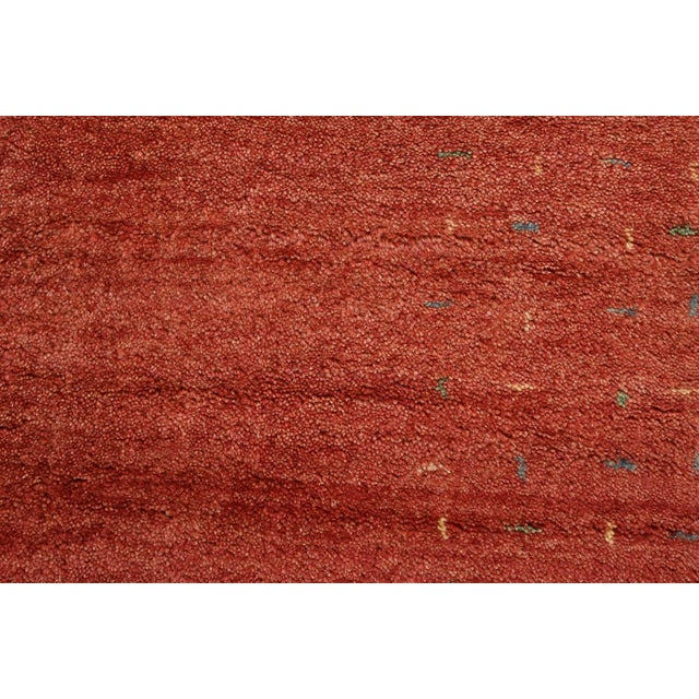 Gabbeh Runner 2’10” X 9’11” Red Wool Contemporary Hand-Knotted Oriental Rug For Sale - Image 4 of 13