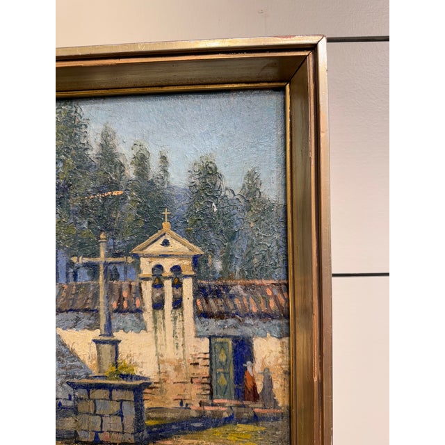 20th Century Oil on Canvas "The Chapel of Consolation" For Sale - Image 4 of 11
