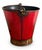 Red painted metal fire brigade bucket. Wonderful color red. Use next to a fireplace for kindling or as a wastepaper basket.