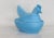 Blue Slag Glass Chicken Hen on Nest Small Covered Dish For Sale - Image 10 of 12