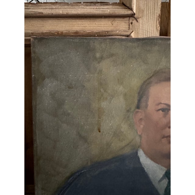 Frank Tolles Chamberlin (1873–1961) – Portrait of an Executive – Oil on Canvas For Sale - Image 4 of 9