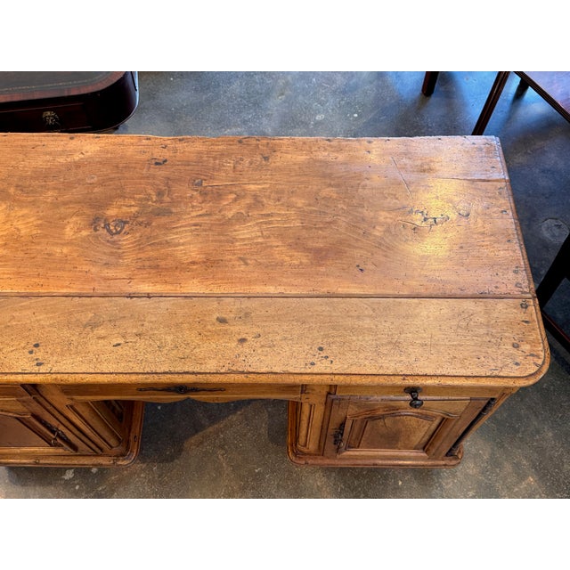 18th Century French Walnut Kneehole Desk For Sale - Image 14 of 14