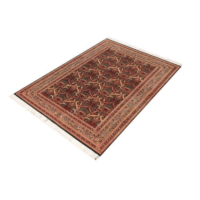 Renaissance Elegant 1990's Pak-Persian Green/Gold Wool Rug - 5'5'' X 8'1'' For Sale - Image 3 of 9