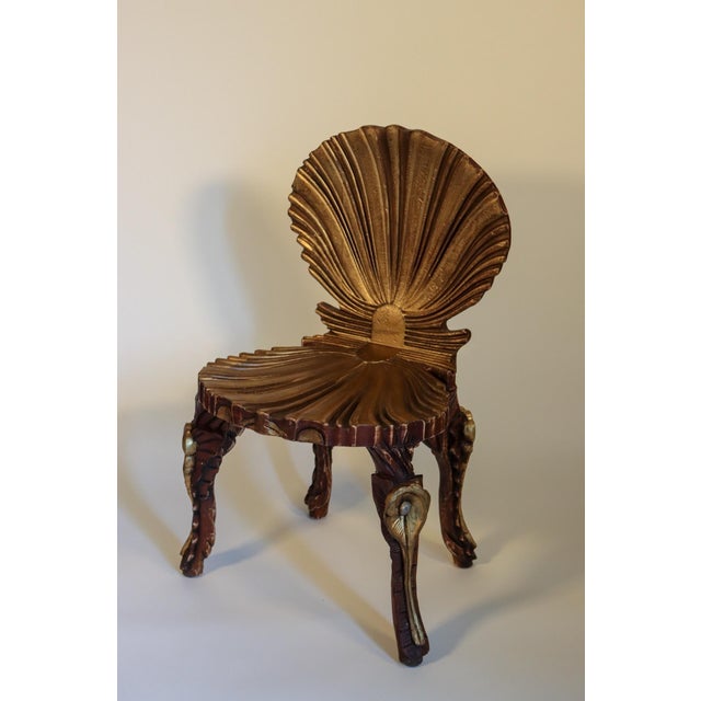 Mid 20th Century Pair of Grotto Style Giltwood Side Chairs For Sale - Image 11 of 11