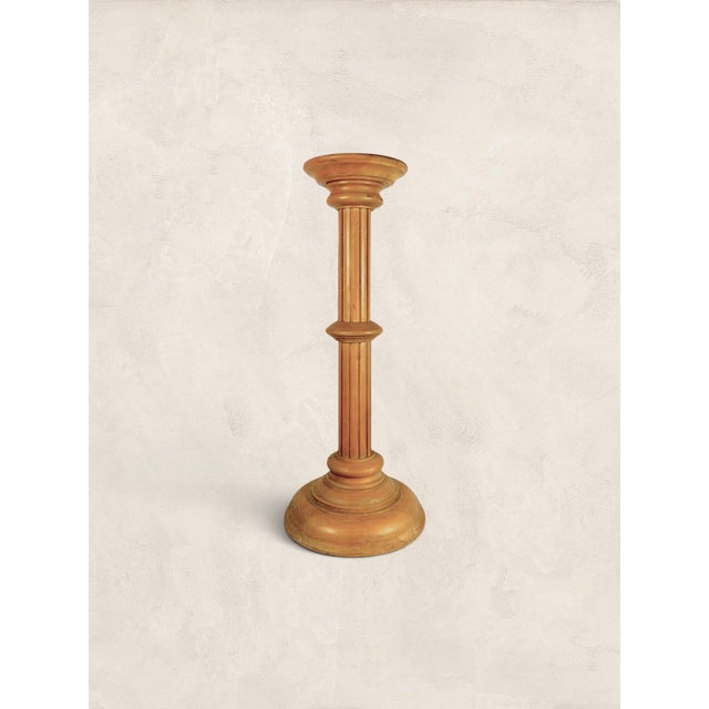Vintage English Turned Pine Pedestal Stand For Sale - Image 4 of 7