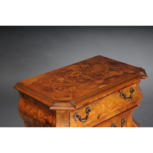 Brown Italian Baroque Inlaid Chests of Drawers, Set of 2 For Sale - Image 8 of 18