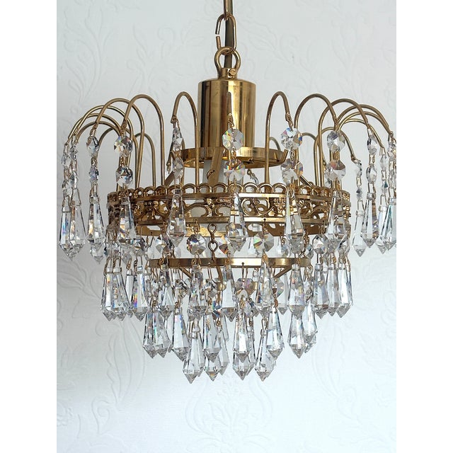 Brass and Lead Crystal Chandelier by Joska Bodenmais, 1970s For Sale - Image 17 of 17