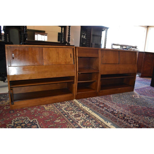 1952 Mid Century Cherry Twin Bookcase Headboard Chairish