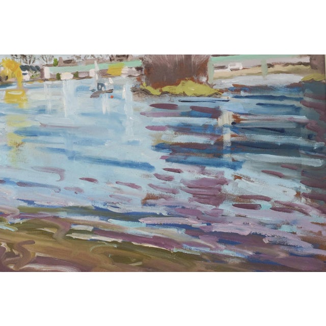 Kew Bridge Towards the Strand Chiswick, 2016, Oil on Board, Framed For Sale - Image 3 of 6