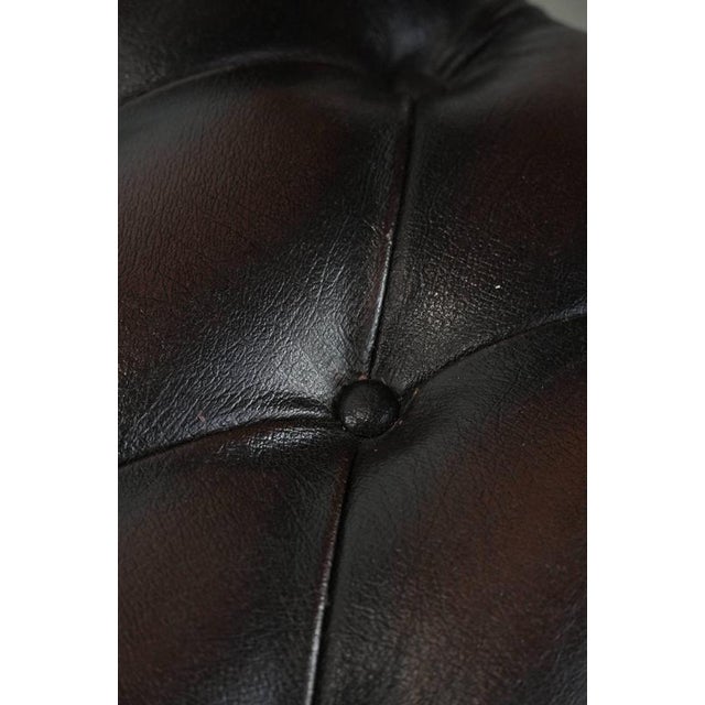 English-Style Chesterfield Swivel Office Chair in Cowhide For Sale - Image 15 of 16