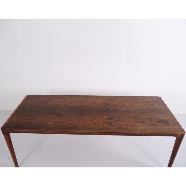 Danish Rectangular Rosewood Coffee Table with Round Tapered Legs, 1960s For Sale - Image 4 of 11