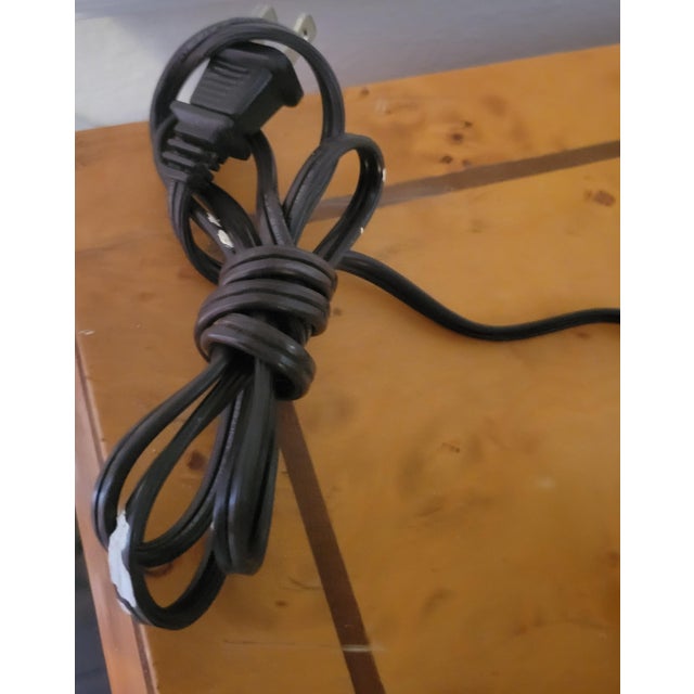 Frederick Cooper Vintage Regency Monkey Playing a Drum With Gold Robe, Hat Table Lamp Striped Black Gold Shade For Sale - Image 4 of 11