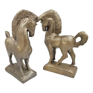 Jaru Ceramic Greek Revival Roman Stallion Horse Sculptures 1970s - Set of 2