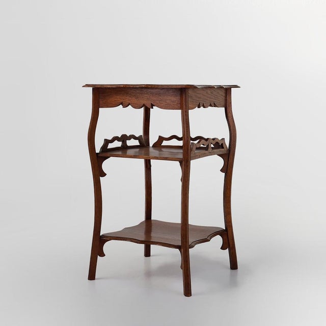 French Art Deco Side Table in Oak, 1920 For Sale - Image 13 of 13