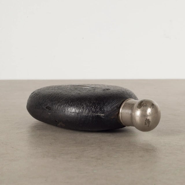 Mid 20th Century Antique Leather and Glass Flask C.1940 For Sale - Image 5 of 8