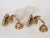 1950s Spanish Empire Chased Brass Swan Wall Sconces With Starburst Frosted Globes - A Pair For Sale - Image 9 of 13