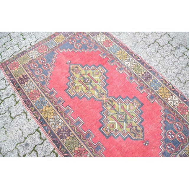 1960s Vintage Turkish Tribal Rug For Sale - Image 6 of 11