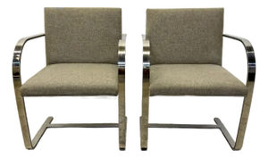 Mie Van Der Rohe Flat Bar Brno Chairs for Knoll - Set of Two