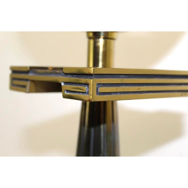 Mid 20th Century Brass Chalice Torchiere Floor Lamp With Greek Key Detail For Sale - Image 5 of 8