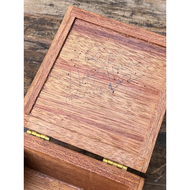 Vintage Rustic Wood Storage Box For Sale - Image 9 of 16