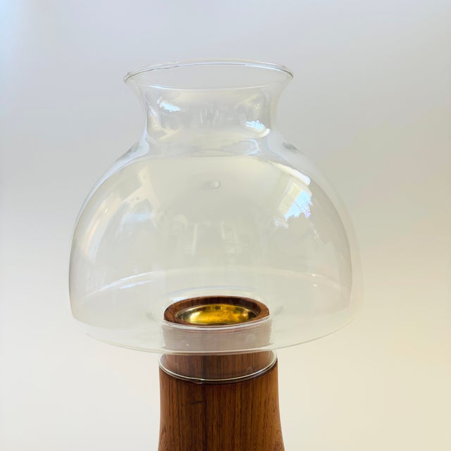 Mid-Century Modern Mid Century Dansk Teak and Glass Candle Holder by Jens Quistgaard For Sale - Image 3 of 11