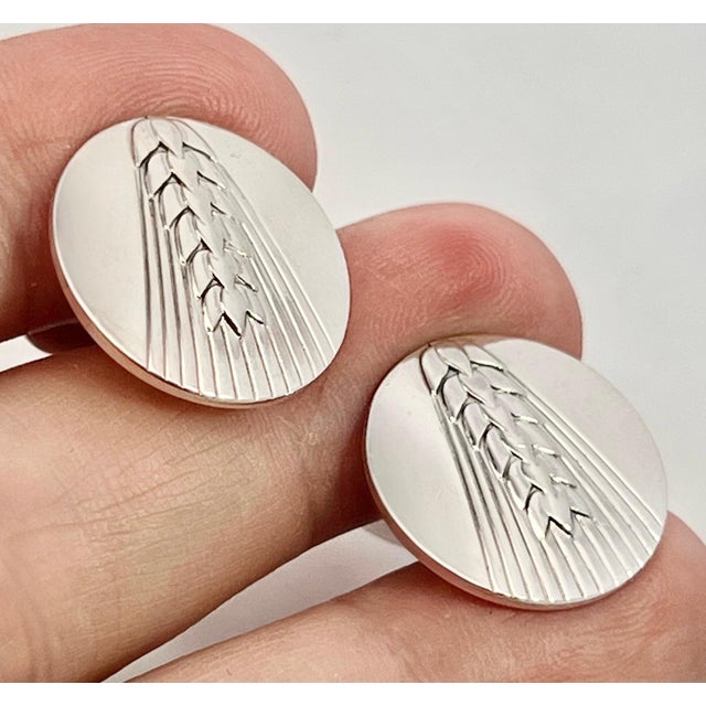 Metal 1990s Pair of Georg Jensen Estate Cufflinks Sterling Silver 18 Grams For Sale - Image 7 of 11